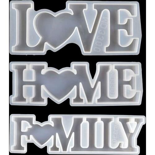 Love Home Family Silicone Mold Love Resin Mold Love Sign Word Mold Epoxy Resin Molds for DIY Table Decoration Art Crafts