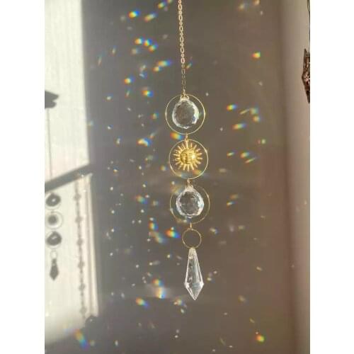 Geometric sun suncatcher gold plated