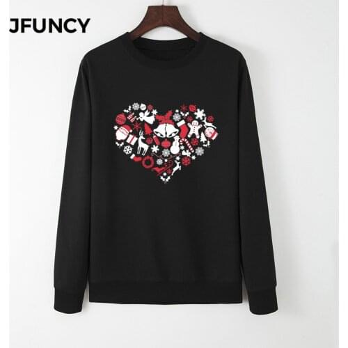 JFUNCY Man Women Pullovers Ovesize Sweatshirt Hoodies 2020 Christmas Elements Autumn Tops Harajuku Printed Female Hoody