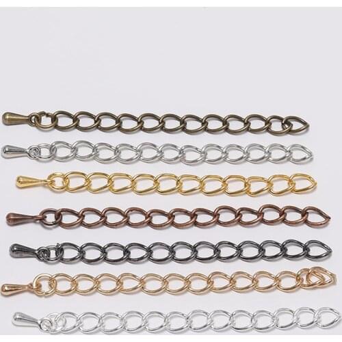20pcs 50 70mm Alloy Tone Extended Extension Tail Chain Connector For DIY Jewelry Making Findings Bracelet Necklace