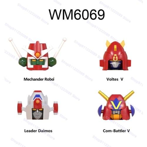 4pcs/lot Mechander Voltes Leader Daimos Robo Building Blocks Bricks Dolls Action Figures Toys