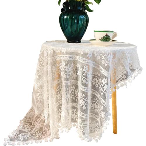 Korean Style Fresh Vine Embroidery Lace Tablecloth Table Cloth for Tea Table Piano Cover Garden Decoration Photo Background