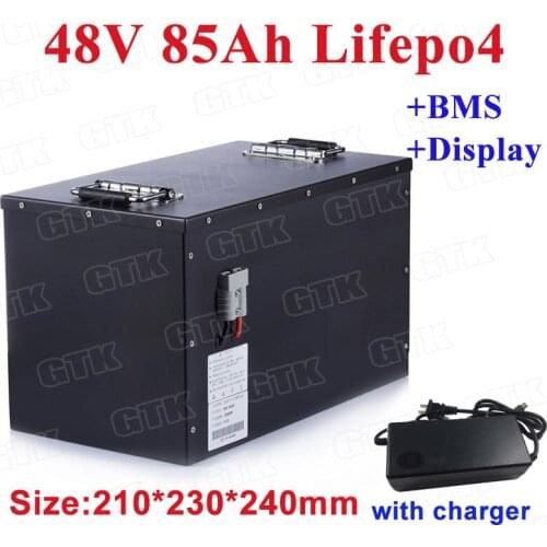 48V 85Ah LiFepo4 lithium battery pack 100A discharge for rickshaw solar energy system electric vehicle start power+10A charger