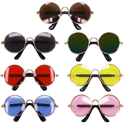 Fashion Small Dog Cat Pet Photos Props Accessories Pet Products Lovely Vintage Round Cat Sunglasses for Pet Products Eye-wear