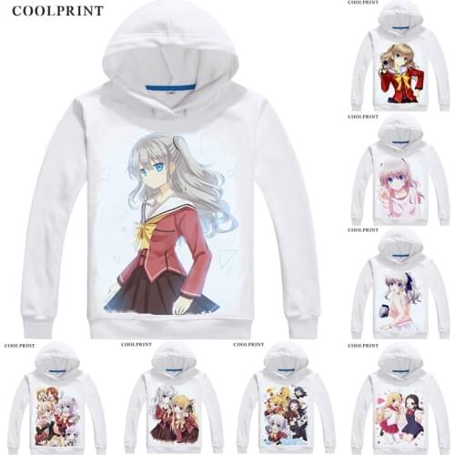 Moe Anime Charlotte Hoodies Multi-style Hooded Hoodie Sharotto Yuu Otosaka Nao Tomori Charlotte Cosplay Sweatshirts