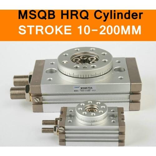 MSQB HRQ SMC Type Rotary Cylinder Stroke 10-200mm Table Oscillating Cylinders 180 Degree Turn R with A without Hydraulic Buffer