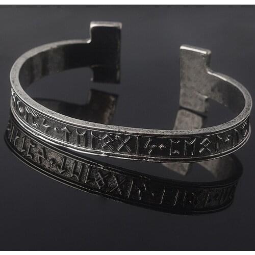 Vintage Mens Viking Bangle Nordic Style Viking Symbol Amulet Bracelet Men Wristband Cuff Bracelets Scandinavia Jewelry Gifts