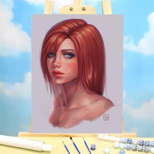 Cartoon Girl Woman Paint By Numbers Set Oil Paints 40*50 Painting On Canvas Loft Picture Crafts For Adults Art