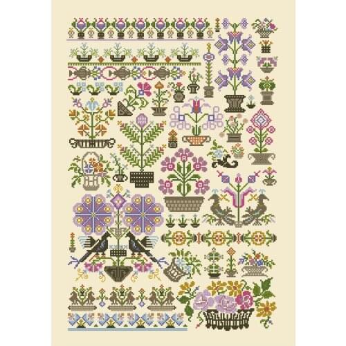 Needlework Cross stitch Handmade 14CT Counted Canvas DIY,Cross-stitch kits,Embroidery embroidery garden of flowers and birds