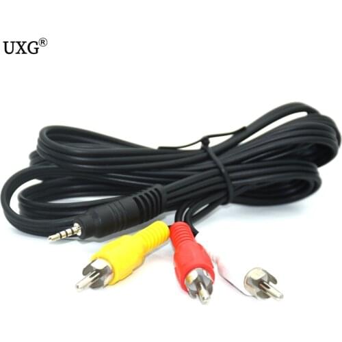 New 5ft/1.5m 2.5mm Jack Male Plug To 3 RCA Male Phono Audio Video AV Out Cable 4 Pole TV Lead