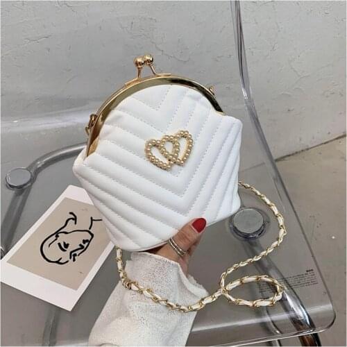 New Summer Pearl Shell Bags For Women 2020 Thread PU Leather Crossbody Bags Female Designer Bag Ladies Handbags And Purses Sac