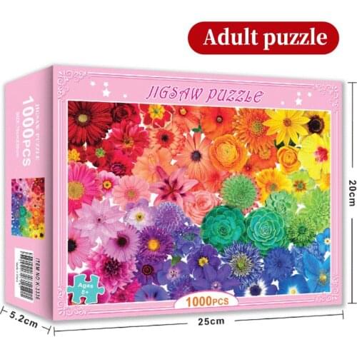 1000pcs Jigsaw Puzzle Adult Puzzle Decompression Parent-child Interactive Educational Toy Paper Multi-pattern Puzzle