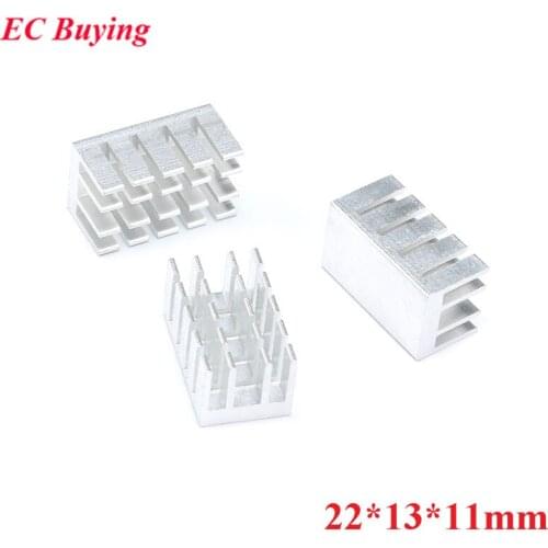 10pcs 22*13*11mm Heatsink Radiator Cooler Cooling Fin Aluminum Heat Sink for Chip, LED, Power IC Transistor, Module 22X13X11mm
