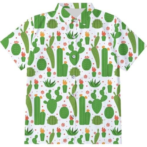 IFPD EU Size 3D Print Plant Cactus Button Shirts Hot Sale Summer Shirts Man/womans Short Sleeve Tops Hip Hop Clothes Wholesale