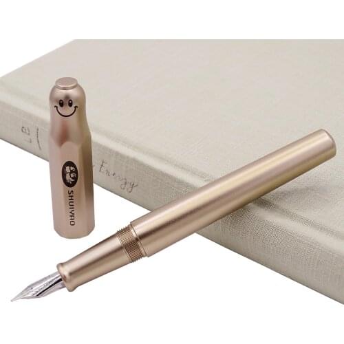 Aluminum Alloy Smile Face Fountain Pen Cute Lovely Writing Gift Pen Smooth Iridium 0.38/0.5mm