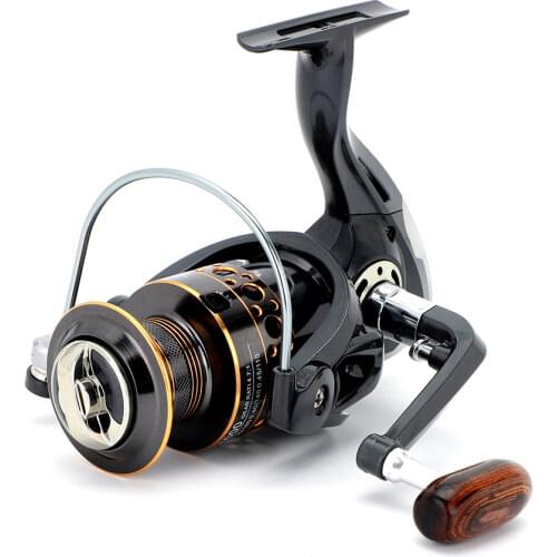 Fishing Reel BK2000-7000 Wooden Grip 5.2:1/4.7:1 High Speed Spinning Reel Metal Spool Carp Fishing Saltwater Reel Metal Line Cup