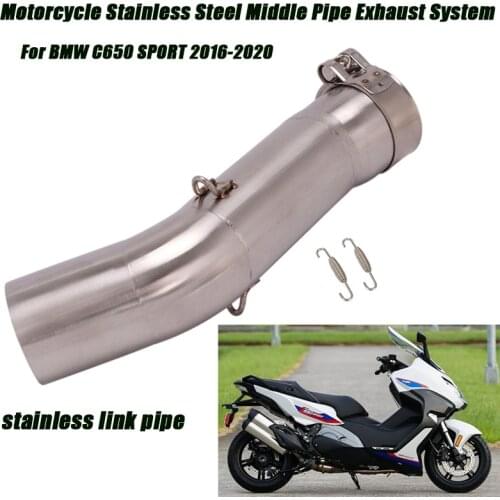 Middle Pipe Stainless Steel for BMW C650 Sport 2016-2020 Motorcycle 51mm Header Link Tubes Connect Muffler Exhaust System