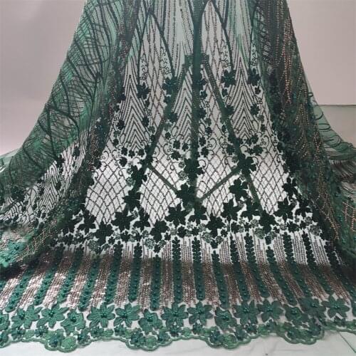 2021High Quality African Nigerian Tulle Lace Fabric For Sewing Sewin Embroidery Guipure Party Gown Dress Sequin Wedding 5Yard