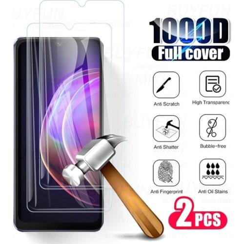 2pcs full cover protective glasses for vivo v21 v 21 21v 2021 glass vivov21 4g 5g 6.44'' phone screen protectors film cam steklo