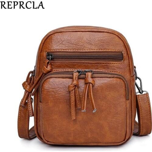 New Vintage Crossbody Bags for Women 2021 Double Compartments Shoulder Bag Designer Soft PU Leather Handbag Large Capacity