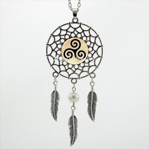 -00212 Trendy Style Triskelion Allison Necklace Teen Wolf Jewelry Dream Catcher Pendant Dreamcatcher Necklace