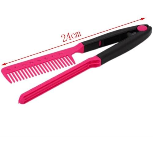1 Pc V Type Washable Folding Hair Straightener Comb Styling Tool Accessories DIY Salon Hairdressing Brush