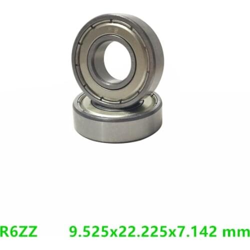 100pcs/lot R6ZZ R6 ZZ Z 0.375x0.875x0.2812 inch bearing Miniature Deep Groove Ball bearing 9.525x22.225x7.142 mm