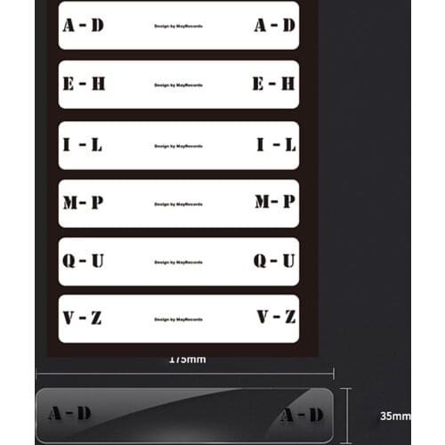 6pcs Music Vinyl Index Tag Practical Acrylic CD Turntable A-Z Sorting Classification Card Label Record Divider Transparent