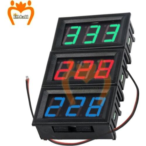 AC 70-500V 0.56" LED Digital Voltmeter Voltage Meter Volt Instrument Tool 2 Wires Red Green Blue Display 110V 220V DIY 0.56 Inch