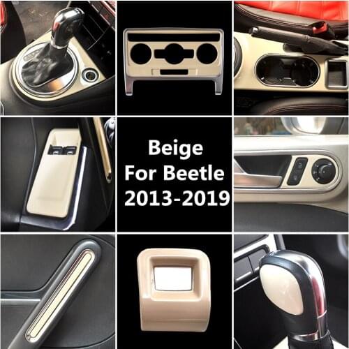 Beige Interior Styling Center Gear Panel Cover AC Control Moulding Trim for Volkswagen Beetle 2013 2014 2015 2016 2017 2018 2019