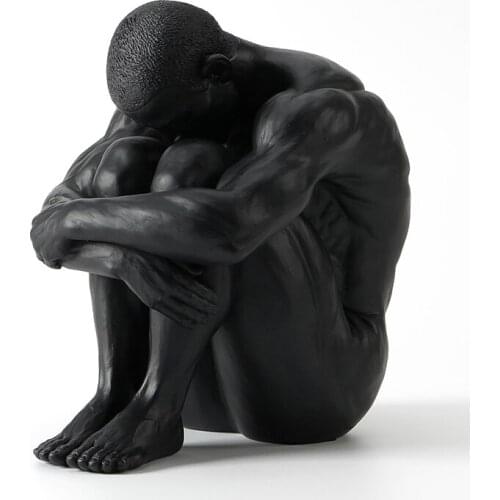 Human body art modern naked male home accessories office Resin creative set up hotel cafe dies Star naked art men