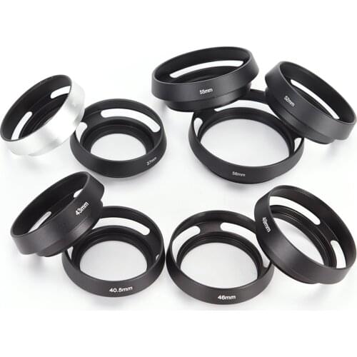 Black Metal Camera Lens Hood For FOR Leica Canon Nikon Lens 37 39 40.5 43 46 49 52 55 58 62 67 Mm