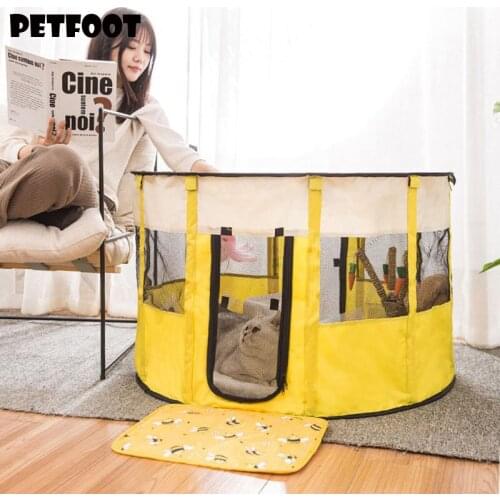 Puppy Cat House Oxford Cloth Crate Room Pet Cat Playing Exercise Kennel Removable For Sleeping Breeding Delivery Room