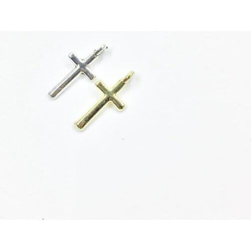 Eruifa 20pcs New 8*16mm Nice Cross Zinc alloy DIY Charms Pendant Jewelry handmade DIY 2 Colors