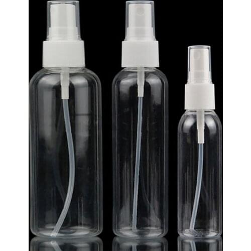30/60/100ml Mist Spray Bottle Portable Plastic Empty Containers Transparent Refillable Travel Use