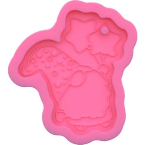 Handmade Gnome Keychain Resin Mold Lucky Gnome Decoration Santa Claus Pendant Silicone Resin Casting Mold Craft Tools