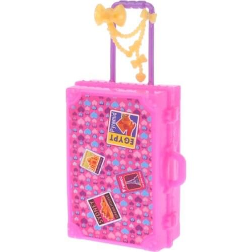 Doll Suitcase Toys Travel Fashion Cute Furniture Dollhouse Luggage Simulation 3D Play House Game Kids Children Girls Dolls Gifts