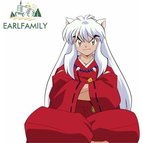 EARLFAMILY 13cm x 11.6cm for Inuyasha Sitting Decal Windshield Laptop Anime Car Stickers Cartoon Car Styling Vehicle Decoration