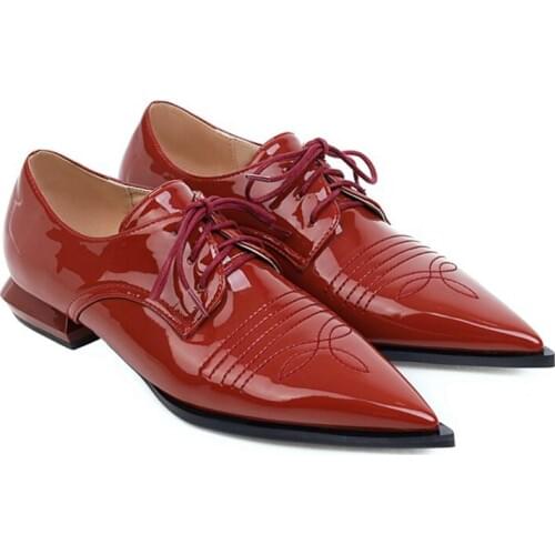 BLXQPYT New Red Women Bridal Platform Size 33-50 Low Sexy Heels 2.3CM Ladies Thick Heel Spring Autumn Square Single Shoes 569-2