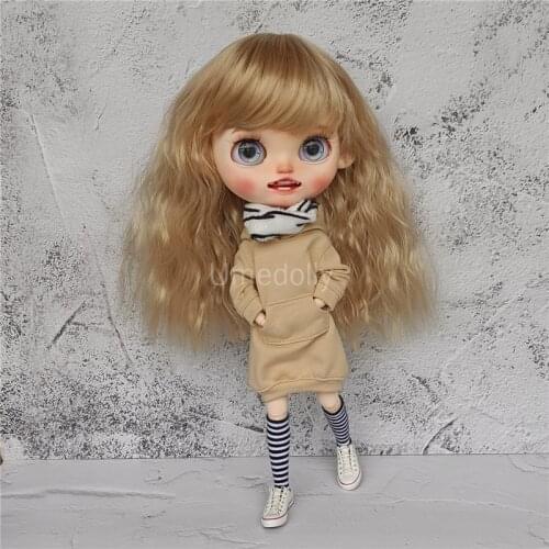 New Arrival Fashion Blyth Doll Winter Outfits Knitted Hat Hoodies Dress for Azone, Licca, OB24, Momoko, 1/6 BJD Cloth Accessory