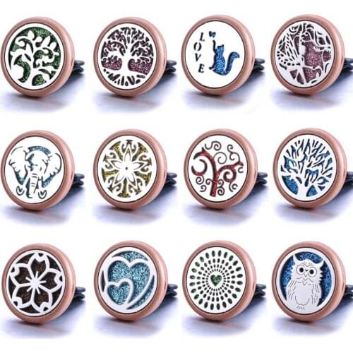 New Tyrant gold Aromatherapy Lockets Pendants Essential Oil Perfume Aroma Diffuser Necklace Car Air Freshener Car Diffuser