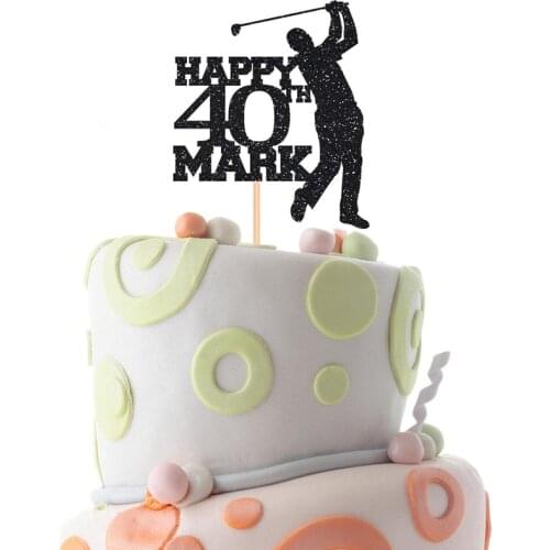 Personalised golf birthday cake topper with name and age/Golf themed party decor/Custom 30th 40th 50th birthday decoration