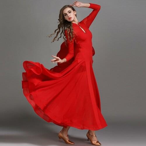 Modern Dance dress turtle neck Collar Dress MY789 Ballroom Dancing one piece Waltz Practice dress
