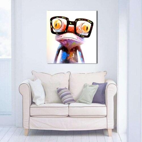 Multicolor Eyeglasses Frogs Wall Pictures for Living Room Canvas Painting Wall Art Home Decor Kids Room Posters Fallout
