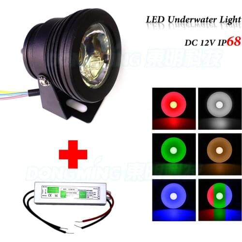 RGB underwater pool light 12V 10W controller + 12V dc 10W Led driver adapter fountain swimming pool led light lamp waterproof