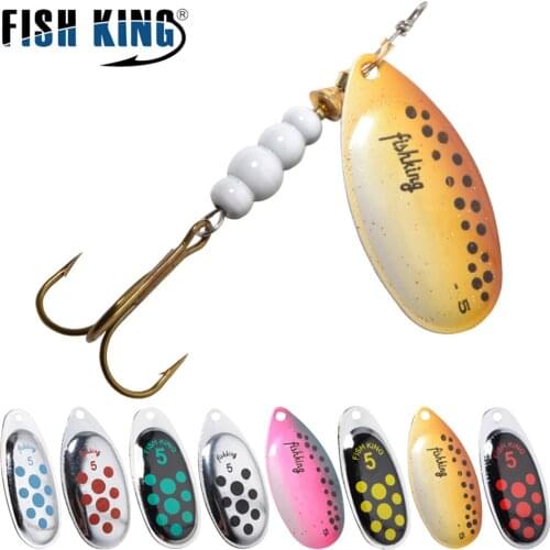 FISH KING 6 Color 0#-5# Spinner Bait With Treble Hooks 35647-BR Arttificial Bait Fishing Lure