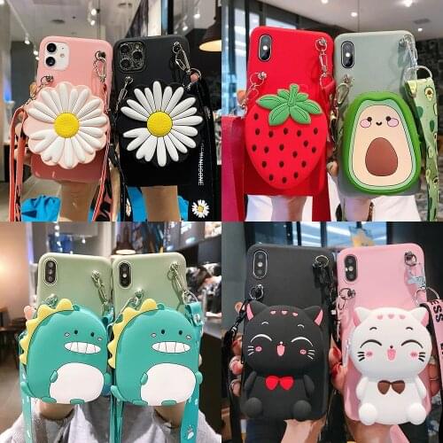 HOT 3D Cartoon Coin Bag Silicon Phone Case for Samsung Galaxy A9 A7 A8 A6 Plus 2018 A750 A5 2017 A510 M10 M11 M21 M30 M31S M51
