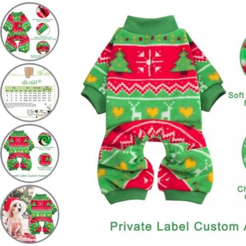 Four-leg Pretty Pet Dogs Pajamas Costume Skin-friendly Pet Pajamas Christmas Tree Pattern Pet Supplies