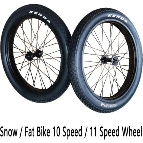 26inch*4.0 Snow/Fat Bike Wheel 10 /11 Speed Barrel Axle HUB 32 Holes Double Layer RIM 13G Stainless Steel Spoke Bike Accessories