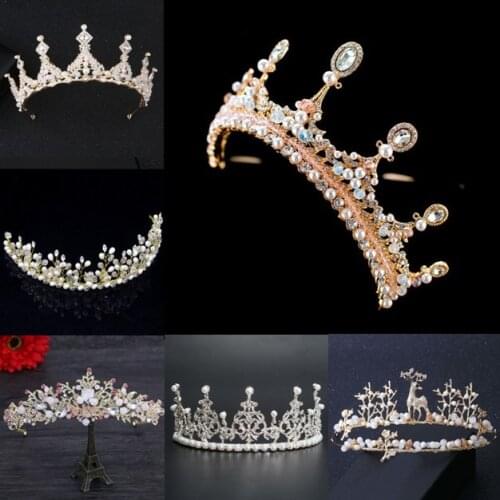 Gold Silver Color wedding crown queen bridal Tiaras bride princess crown headband Prom Evening Hair Accessories hair jewelry